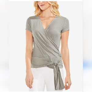 Vince Camuto Striped Faux Wrap Top